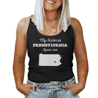 Love From My Sister In Pennsylvania Loves Me Long-Distance Women Tank Top - Monsterry AU