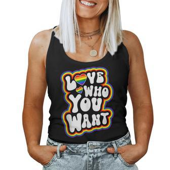Love Who You Want Gay Pride Lgbt Rainbow Women Tank Top - Monsterry CA