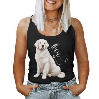 Love Is White English Cream Golden Retriever Mom Dog Puppy Women Tank Top - Seseable