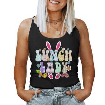 Lunch Lady Egg Easter Day Floral Bunny Women Tank Top | Mazezy