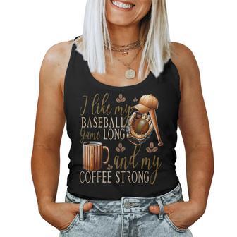 Lustiger Baseball Meine Spiele Lang Und Kaffee Stark Für Papa Mama Tank Top Frauen - Geschenkecke