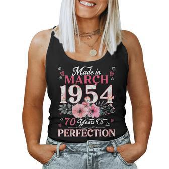 Made In Floral March 1954 70Th Birthday 70 Years Old Women Tank Top - Monsterry CA