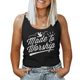 Made To Worship T Christian Faith Praise Women Tank Top - Monsterry