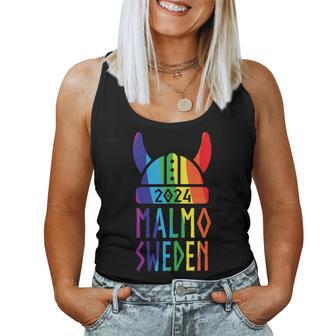 Malmo Sweden 2024 Swedish Viking Rainbow Gay Lesbian Pride Women Tank Top - Monsterry UK