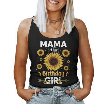 Mama Of The Birthday Girl Sunflower Party Family Matching Women Tank Top - Monsterry
