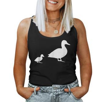 Mama Duck 1 Duckling Animal Family Women Tank Top - Monsterry