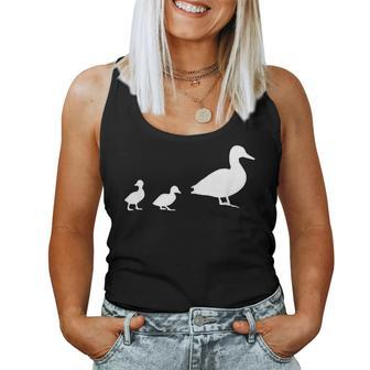 Mama Duck 2 Ducklings Animal Family Women Tank Top - Monsterry