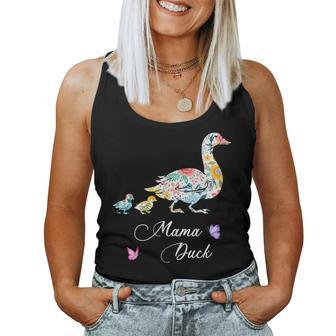 Mama Duck Mother's Day Floral Mom Farmer Farm Women Tank Top - Monsterry