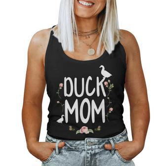 Mama Duck Bird Flower Cute Mom Mama Women Tank Top - Monsterry