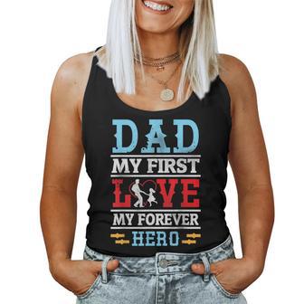 Man & Girl Dance In Heart Dad My First Love My Forever Hero Women Tank Top - Monsterry DE