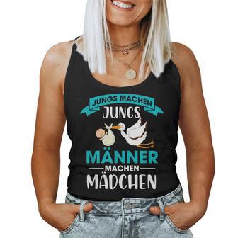 Männer Machen Mädchen Storch Ankündigung Werdender Papa Tank Top Frauen - Geschenkecke