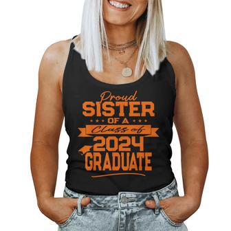 Matching Family Orange Proud Sister Class Of 2024 Graduate Women Tank Top - Seseable