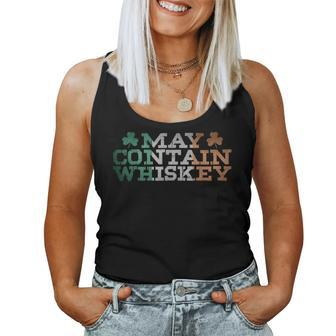 May Contain Whiskey Irish Flag Lover St Patrick Women Tank Top - Monsterry DE