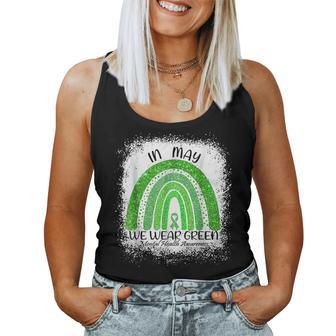 In May We Wear Green Mental Health Awareness Month Rainbow Women Tank Top - Seseable