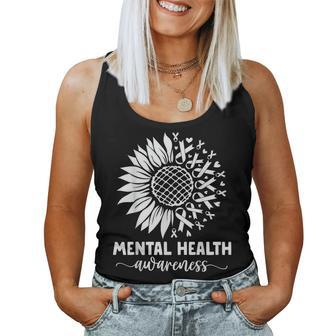 Mental Health Awareness Green Sunflower Mental Health Women Tank Top | Mazezy CA
