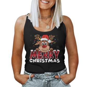 Merry Christmas Reindeer Family Matching Reindeer Women Tank Top | Mazezy