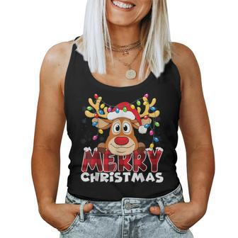 Merry Christmas Reindeer Xmas Santa Claus Women Women Tank Top - Thegiftio UK