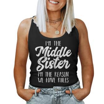 Middle Sister Matching Sibling Sisters Women Tank Top - Thegiftio UK