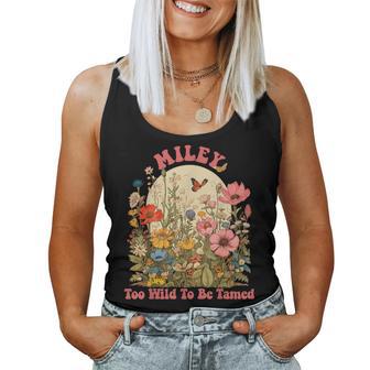 Miley Name Cute Retro Girls Wildflower Miley Name Women Tank Top - Monsterry UK