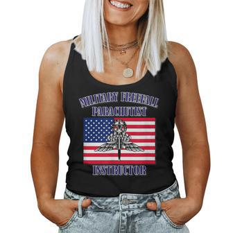 Military Freefall Parachutist Instructor Front Women Tank Top - Monsterry