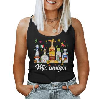 Mis Amigos Margarita Tequila Cocktail Cinco De Mayo Drinking Women Tank Top - Seseable
