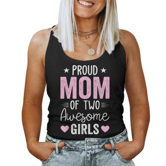Mom Of 2 Girls Two Daughters Mother's Day Women Tank Top - Monsterry DE
