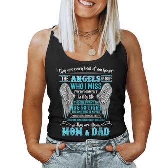 Mom & Dad My Angels In Memories Of Parents In Heaven Women Tank Top - Monsterry AU