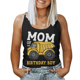 Mom Of The Birthday Boy Construction Truck Birthday Party Women Tank Top - Monsterry UK