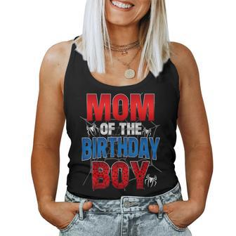 Mom Of The Birthday Boy Matching Family Spider Web Women Tank Top - Seseable