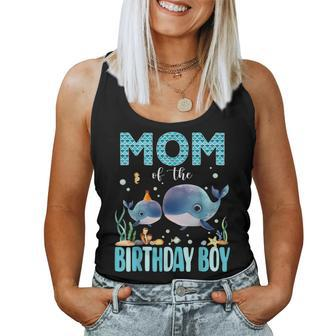 Mom Of The Birthday Boy Whale Shark Sea Fish Ocean Whale Women Tank Top - Monsterry CA