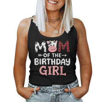 Mom Of The Birthday Girl Cow Farm Party Matching Family Women Tank Top - Thegiftio UK