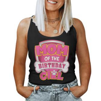 Mom Of The Birthday Girl Dog Paw Theme Celebration Women Tank Top - Seseable