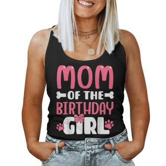 Mom Of The Birthday Girl Dog Paw Birthday Party Women Tank Top - Seseable