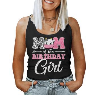 Mom Of The Birthday Girl Matching Farm Cow Mother Mommy Mama Women Tank Top - Monsterry CA