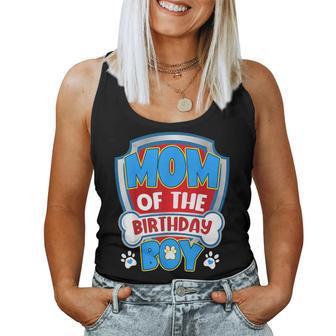 Mom And Dad Mom Of The Birthday Dog Paw Family Matching Women Tank Top - Seseable