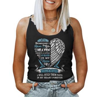 Mom Dad In Heaven Forever In My Heart In Memory Of Parents Women Tank Top - Monsterry DE