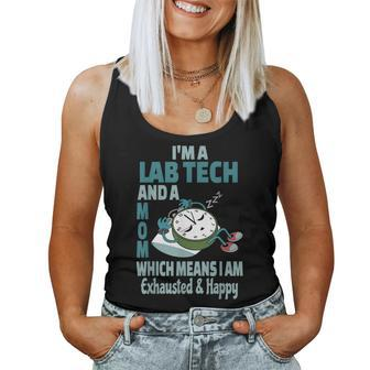 Mom Lab Tech Tired Busy Exhausted Saying Women Tank Top - Monsterry AU