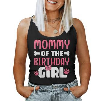 Mommy Of The Birthday Girl Dog Paw Birthday Party Women Tank Top - Thegiftio UK