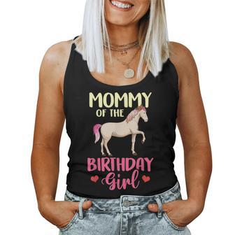 Mommy Of The Birthday Girl Horse Equestrian Party Family Women Tank Top - Monsterry CA