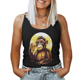 Monkey Drinking Beer Beer Drinker Drunk Gorilla Ape Women Tank Top - Monsterry