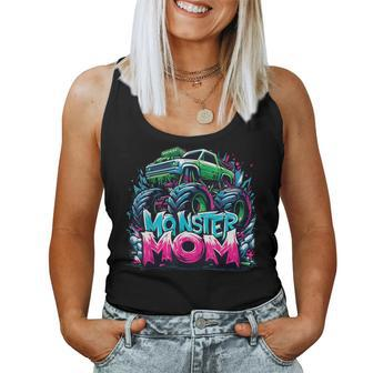 Monster Truck Mom Of The Birthday Boy Matching Family Women Tank Top - Seseable