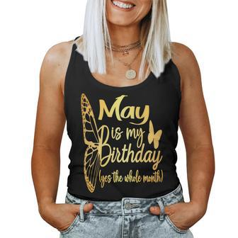 Month May Birthday For May Is My Birthday For Girl Women Tank Top - Seseable