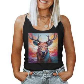 Moose Colorful Graphic Women Tank Top - Monsterry AU