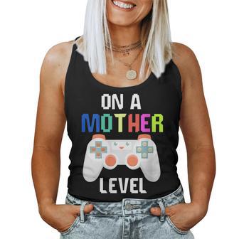 On A Mother Level Up Gamer Mom Retro Controller Women Tank Top - Monsterry AU