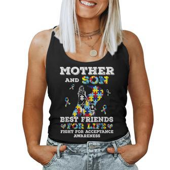 Mother And Son Best Friends For Life Autism Mom Mother Women Tank Top - Monsterry DE