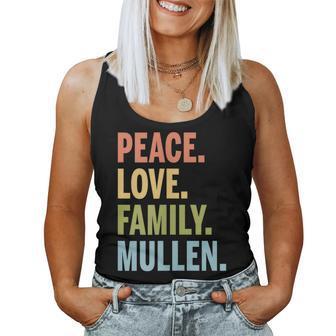 Mullin Last Name Peace Love Family Matching Women Tank Top - Seseable