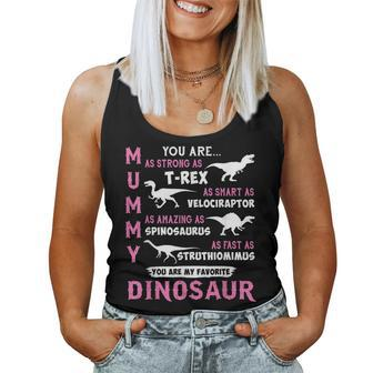 Mummy Strong Trex Dinosaur Mum Son Daughter Mother's Day Women Tank Top - Seseable