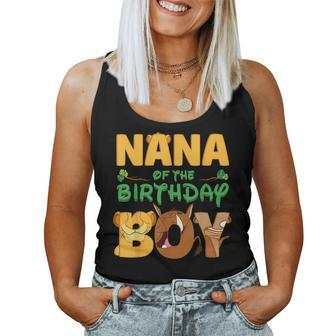 Nana Of The Birthday Boy Lion Family Matching Women Tank Top - Monsterry