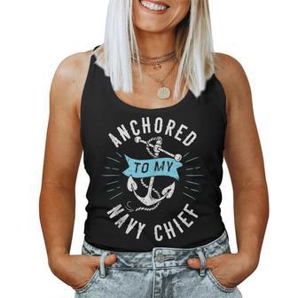 Navy Chief Wife Anchored To My Navy Chief Women Tank Top - Monsterry