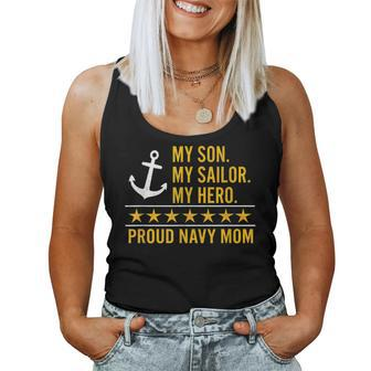 Navy Mom My Son My Sailor My Hero Women Tank Top - Monsterry DE